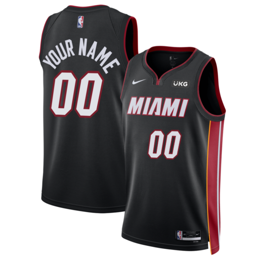 Men's Kevin Love #42 Miami Heat Custom Black Icon Jersey