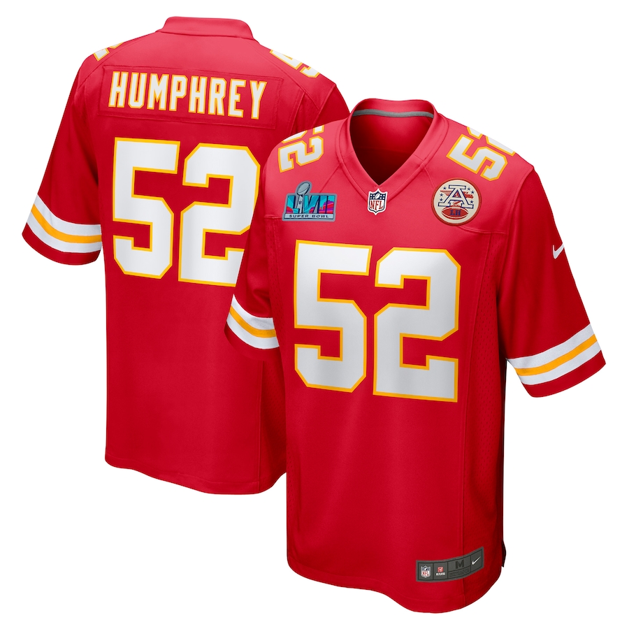 Creed Humphrey #52 Red Kansas City Chiefs Super Bowl LVII Patch Game Jersey