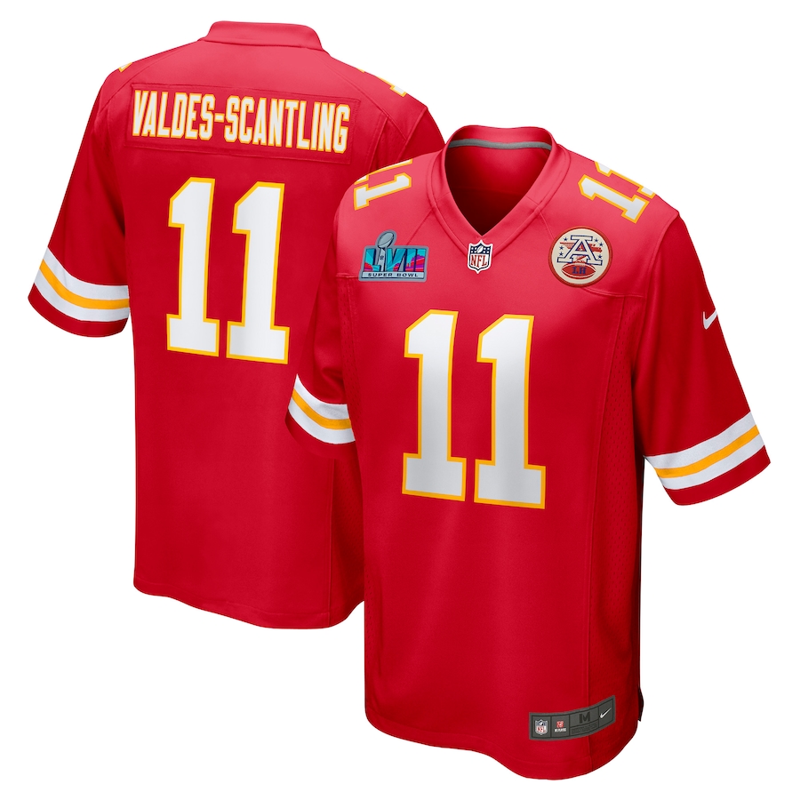 Marquez Valdes-Scantling Red Kansas City Chiefs Super Bowl LVII Patch Game Jersey