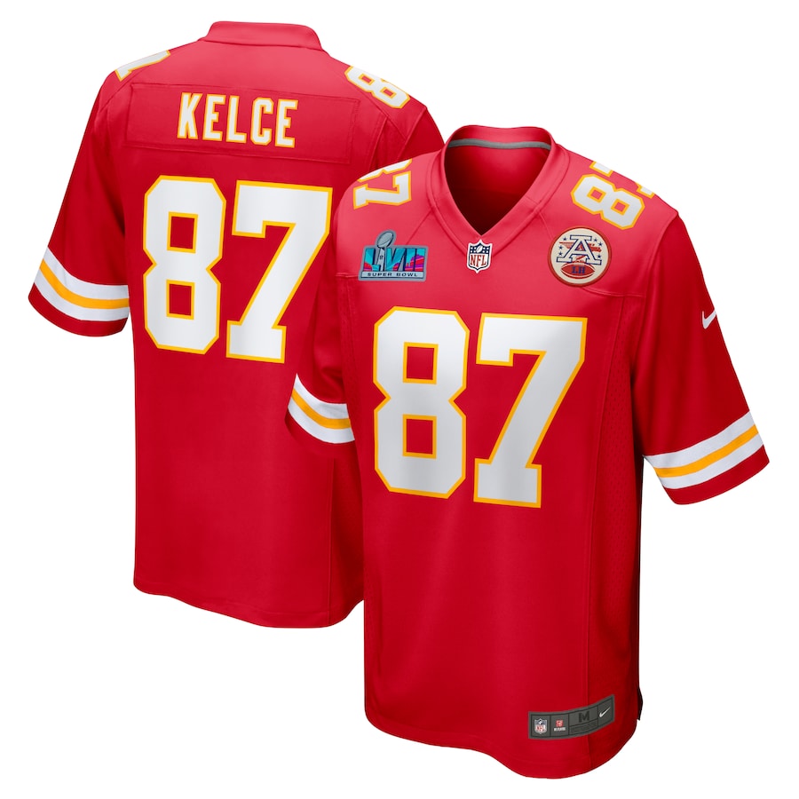 Travis Kelce Red Kansas City Chiefs Super Bowl LVII Patch Game Jersey