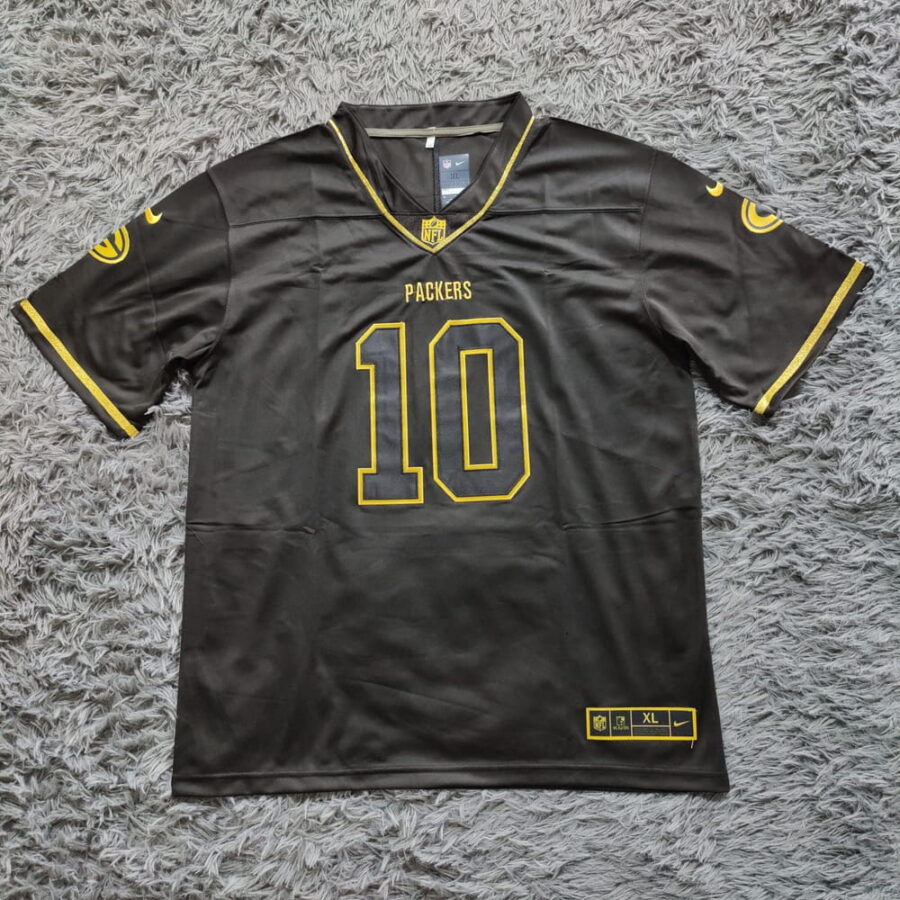 Jordan Love #10 Green Bay Packers Black Gold Jersey