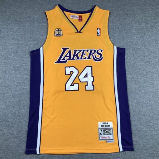 Kobe Bryant 24 Los Angeles Lakers 2007-08 Gold Jersey