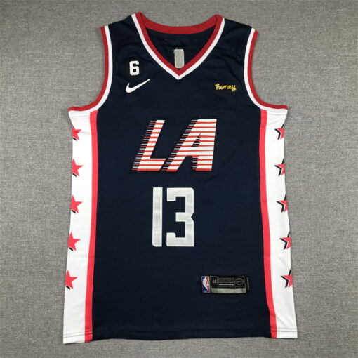 Paul George 13 Los Angeles Clippers 2023 City Edition Navy Blue Jersey