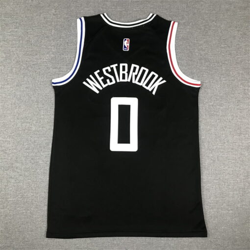 Russell Westbrook 0 Los Angeles Clippers 2022-23 Black City Edition Jersey