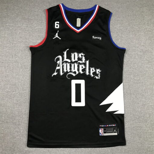 Russell Westbrook 0 Los Angeles Clippers 2022-23 Black Statement Edition Jersey