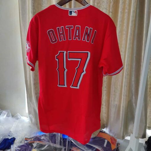 Shohei Ohtani #17 Los Angeles Angels Red Alternate Replica Player Name Jersey back