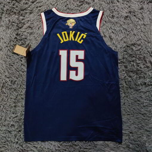 Nikola Jokic Denver Nuggets Icon Edition Swingman Jersey - Navy - NBA Finals - back