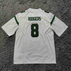 New York Jets Aaron Rodgers White Game Jersey - back