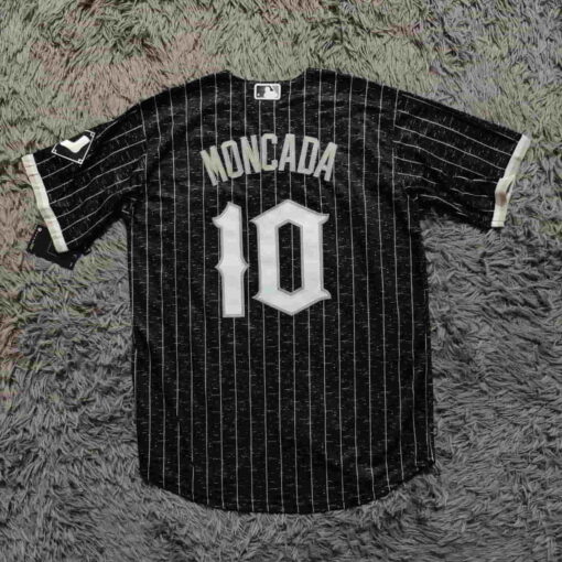 Yoan Moncada #10 Chicago White Sox Black 2021 City Connect Jersey - back