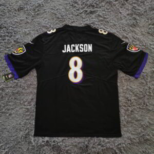 Baltimore Ravens Lamar Jackson Black Vapor Limited Jersey - back