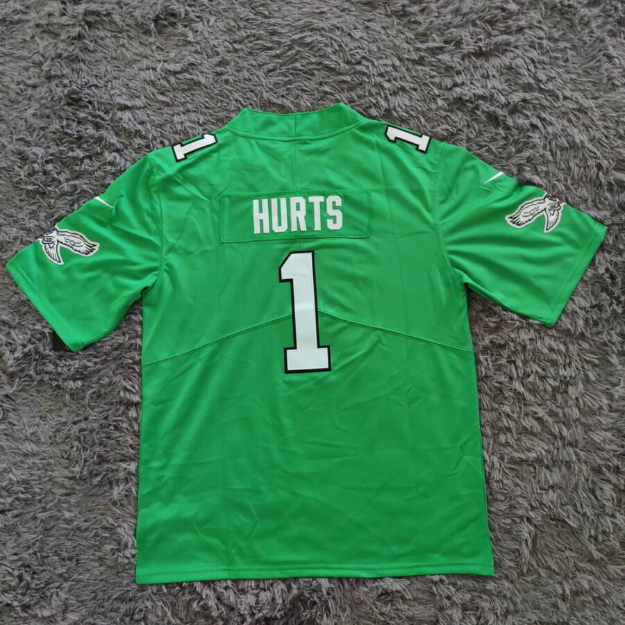 Jalen Hurts Kelly Green Philadelphia Eagles Alternate Game Player Jersey - back