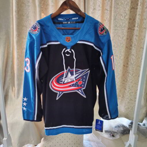 Johnny Gaudreau 13 Black Columbus Blue Jackets Reverse Retro 2.0 Jersey