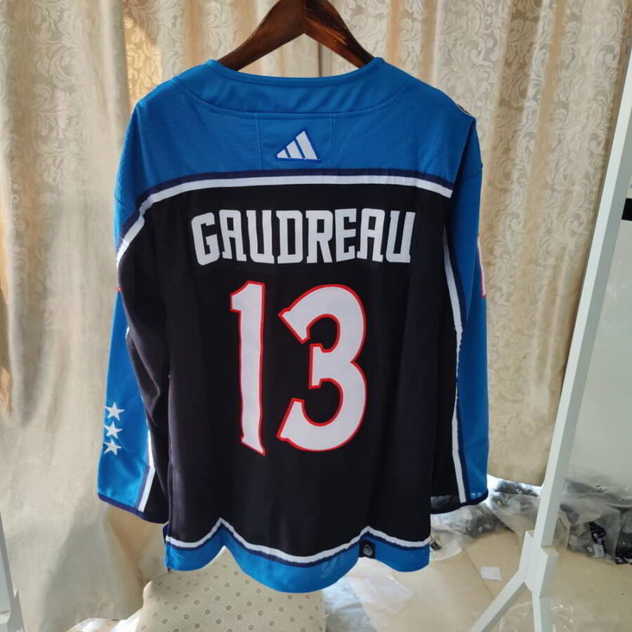 Johnny Gaudreau 13 Black Columbus Blue Jackets Reverse Retro 2.0 Jersey - back