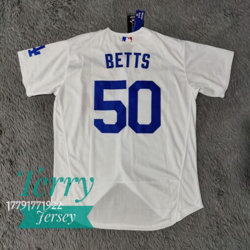 Los Angeles Dodgers Mookie Betts White Home Player Jersey - back
