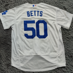 Los Angeles Dodgers Mookie Betts White Home Player Jersey - back
