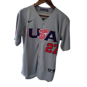 Mike Trout 27 Team USA Gray 2023 World Baseball Classic Jersey