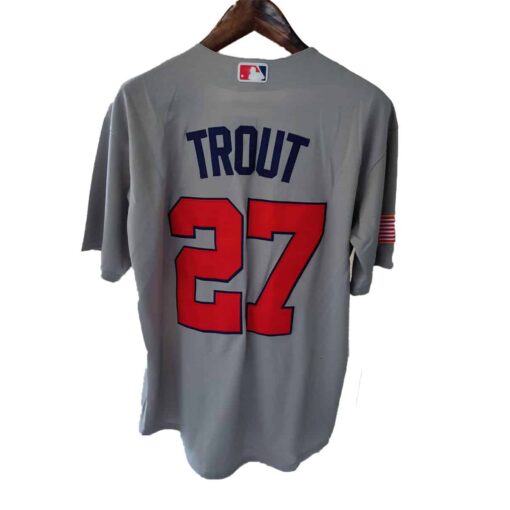 Mike Trout 27 Team USA Gray 2023 World Baseball Classic Jersey - back