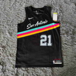 Tim Duncan 21 San Antonio Spurs Black 2021 City Edition Jersey