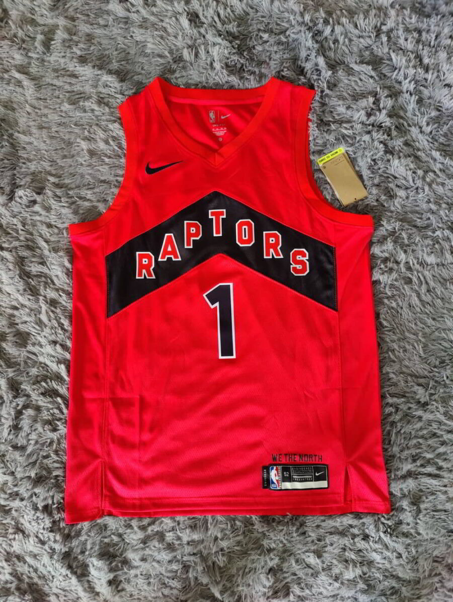 Toronto Raptors 1 Gradey Dick Fanatics Red Fast Break Player Jersey - Icon Edition