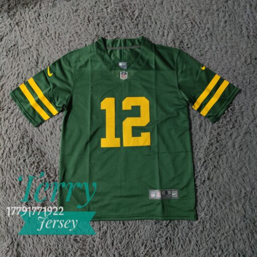 Aaron Rodgers 12 Green Bay Packers Alternate Jersey – Green