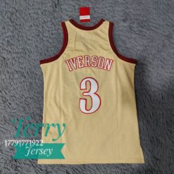 Allen Iverson 3 Philadelphia 76ers 1997-98 Gold Jersey - back