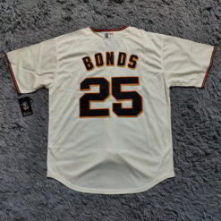 Barry Bonds 25 San Francisco Giants Cream Jersey - back