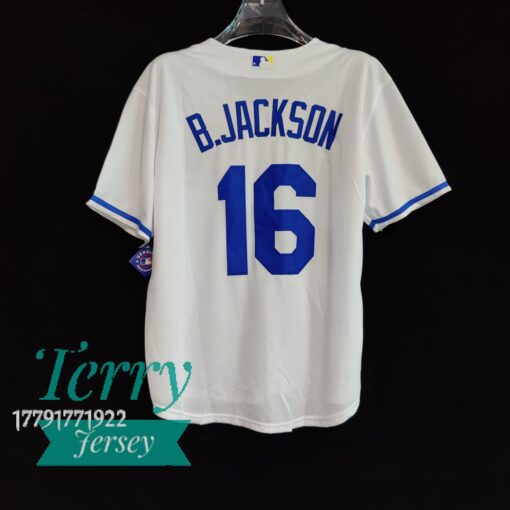 Bo Jackson #16 Kansas City Royals White Jersey - back