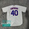 Chicago Cubs Willson Contreras Home White Jersey - back