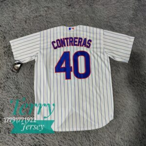 Chicago Cubs Willson Contreras Home White Jersey - back