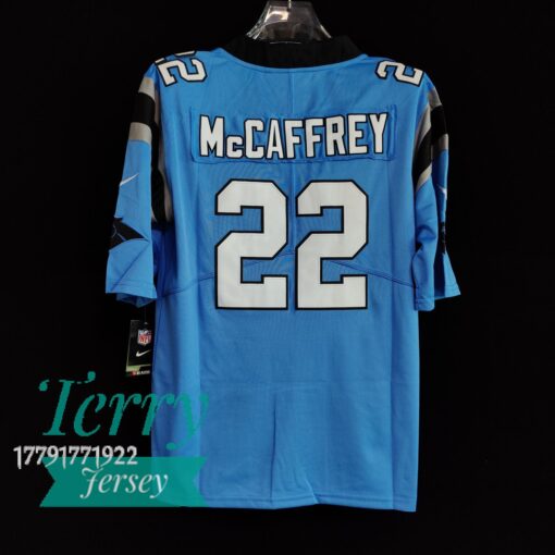 Christian McCaffrey Carolina Panthers Jersey - Blue - back