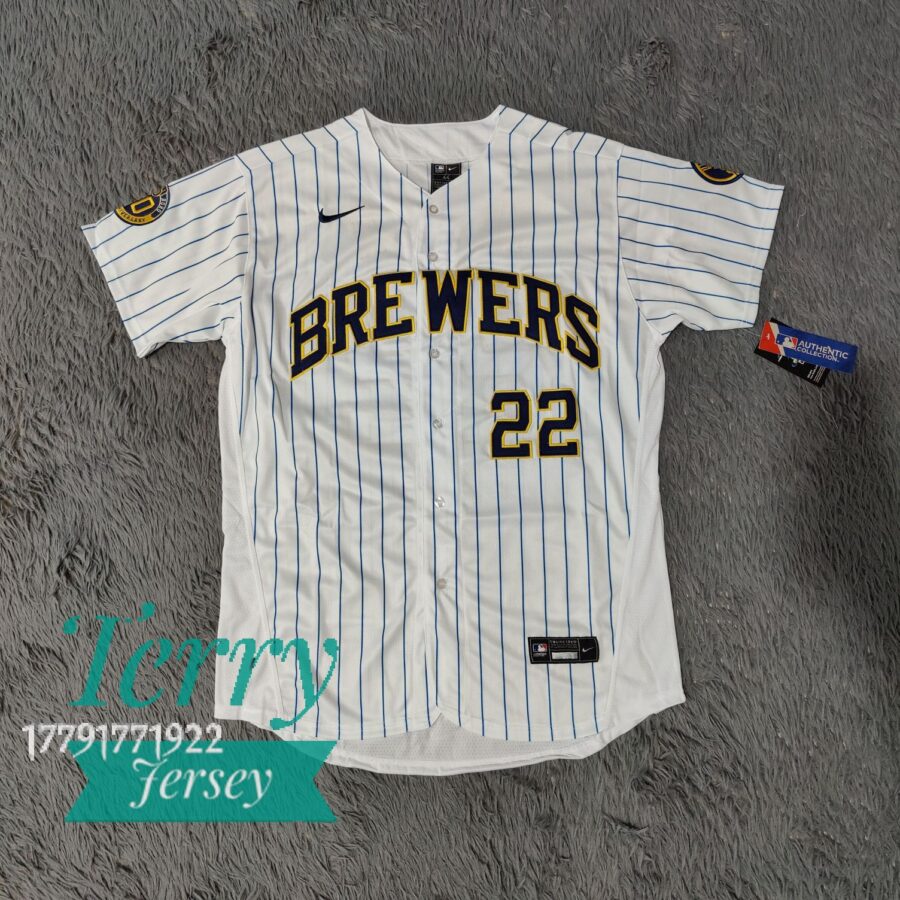 Christian Yelich Milwaukee Brewers White Jersey