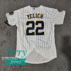 Christian Yelich Milwaukee Brewers White Jersey - back