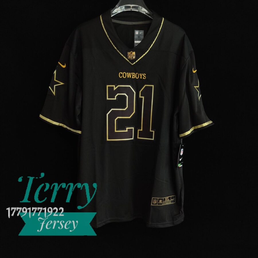 Dallas Cowboys Ezekiel Elliott Black Gold Jersey