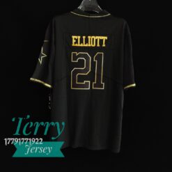 Dallas Cowboys Ezekiel Elliott Black Gold Jersey - back