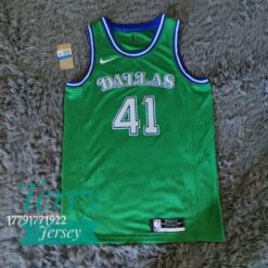 Dallas Mavericks Dirk Nowitzki Hardwood Classic Green Jersey