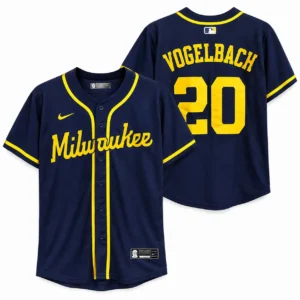 Daniel Vogelbach #20 Milwaukee Brewers Navy Jersey