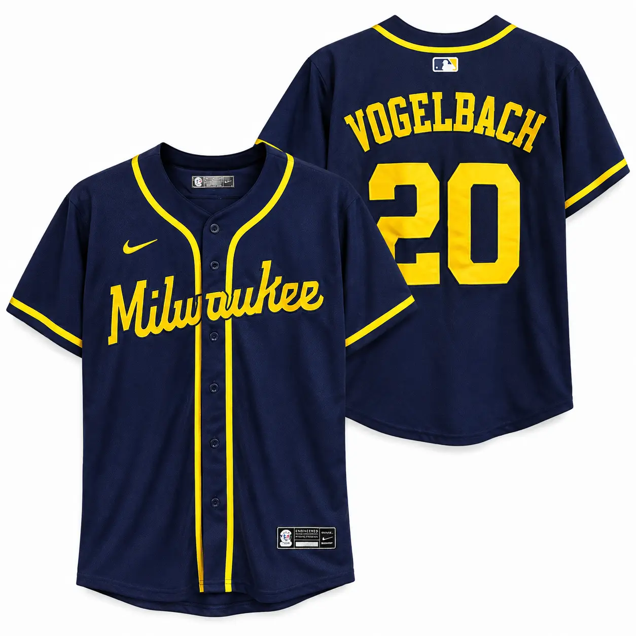 Daniel Vogelbach #20 Milwaukee Brewers Navy Jersey Daniel Vogelbach #20 Milwaukee Brewers Navy Jersey