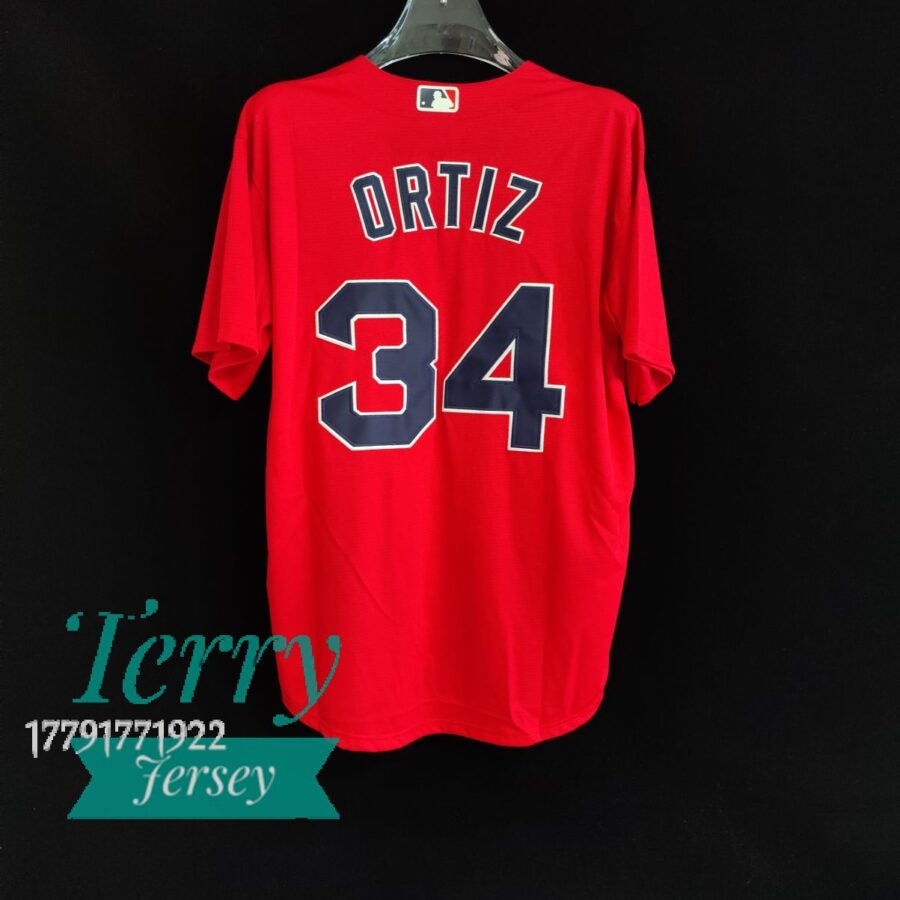 David Ortiz Boston Red Sox Alternate Player Jersey - Red - back