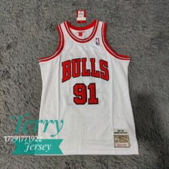 Dennis Rodman White Chicago Bulls 1997-98 Hardwood Classics Jersey