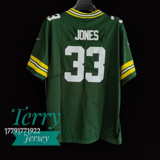 Green Bay Packers Aaron Jones #33 Green Limited Jersey - back