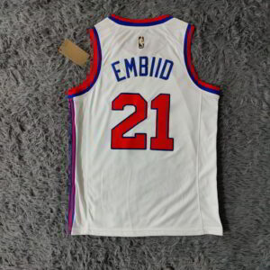 Joel Embiid #21 Philadelphia 76ers White 2019-20 Game-Worn Classic Edition Jersey - back