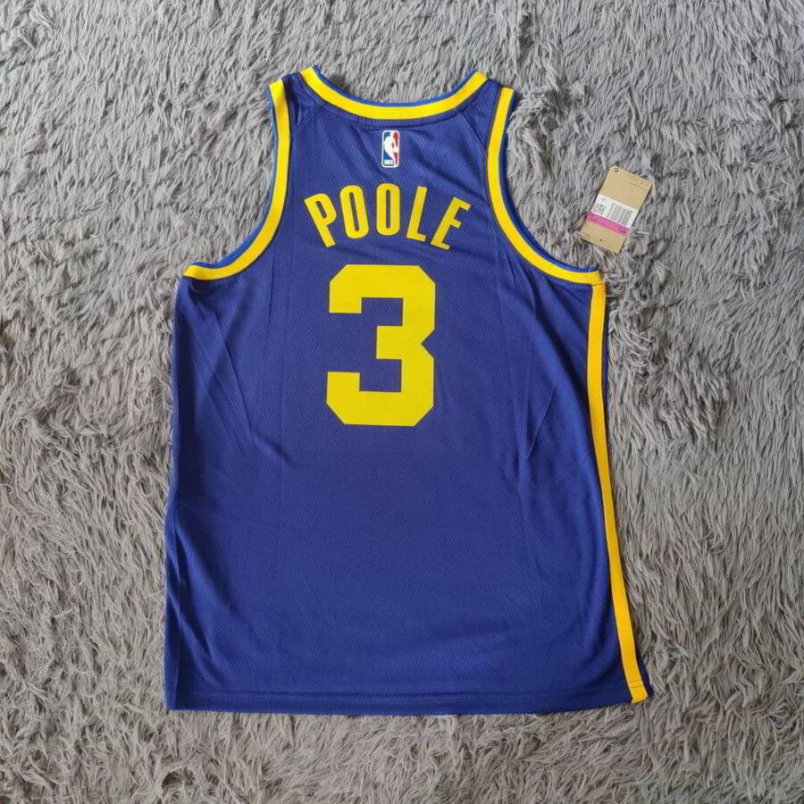 Jordan Poole Golden State Warriors Jordan Jersey - Statement Edition - Navy - back