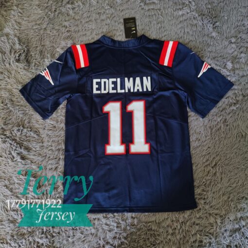 Julian Edelman New England Patriots Game Jersey - Navy - back