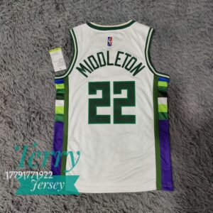 Khris Middleton Milwaukee Bucks 2021-22 Jersey - City Edition - White - back