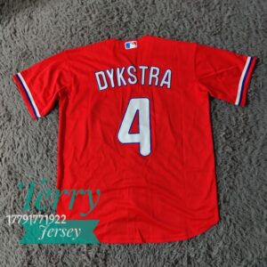 Lenny Dykstra Philadelphia Phillies Red Jersey - bacl