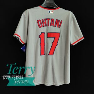 Los Angeles Angels #17 Shohei Ohtani Gray Jersey - back