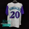 Luis Gonzalez Arizona Diamondbacks Alternate Cooperstown Collection Jersey - Cream Purple - back