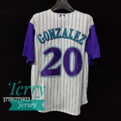 Luis Gonzalez Arizona Diamondbacks Alternate Cooperstown Collection Jersey - Cream Purple - back