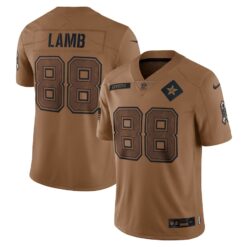 Men's Dallas Cowboys CeeDee Lamb Nike Brown 2023 Salute To Service Limited Jersey