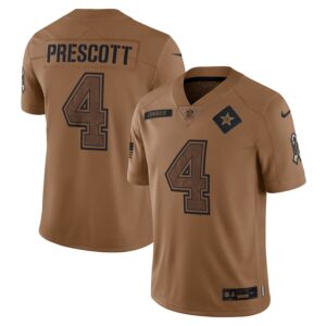 Men's Dallas Cowboys Dak Prescott Nike Brown 2023 Salute To Service Limited Jersey